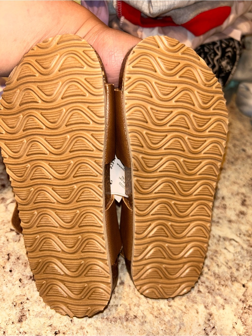 The Children's Place Tan Brown Faux-Leather Double-Buckle Sandals - Picture 3 of 3